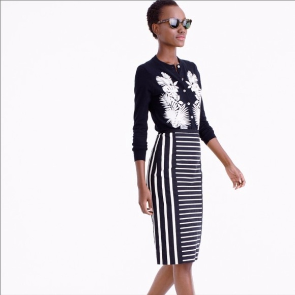 J. Crew Mixed Striped Pencil Skirt - Picture 2 of 10